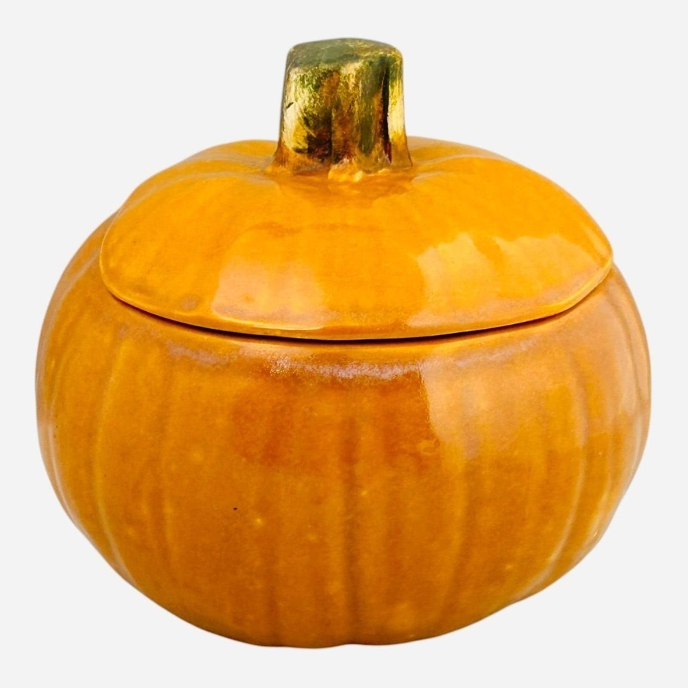 Barbara Eigen Ceramic Pumpkin Covered Dish